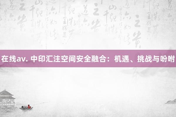 在线av. 中印汇注空间安全融合：机遇、挑战与吩咐